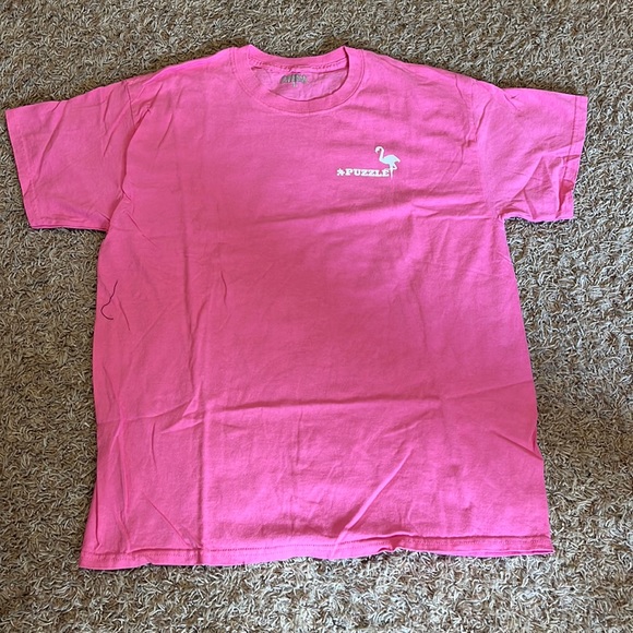 Puzzle Pink Flamingo Skate tee shirt - Picture 1 of 1